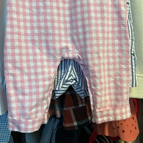 Laura Ashley Baby Pink Gingham Cotton Overalls 6-9mo - Picture 6 of 6
